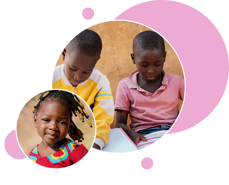 Children learning and smiling together